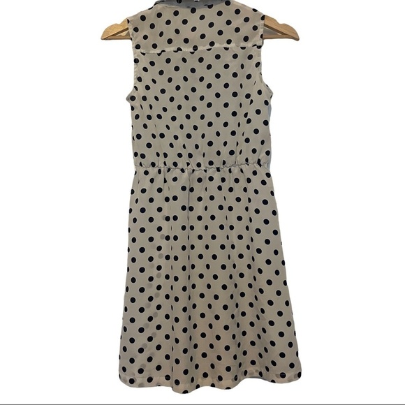 C’est Moi white with black polka dots sleeveless dress CUTE! - Picture 2 of 7